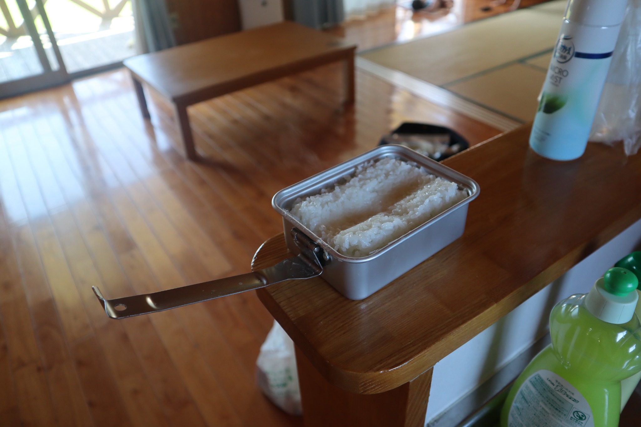 メスティンで炊いた朝ごはん